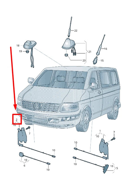 NEW VW TRANSPORTER T5 CALI WING MIRROR AERIAL 7E0035532A