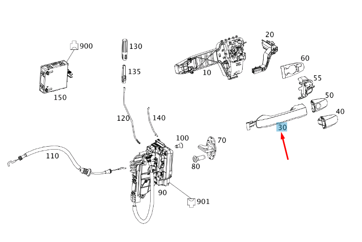 NEW MERCEDES-BENZ VITO W447 FRONT DOOR EXTERIOR HANDLE A44776000599B27 ORIGINAL