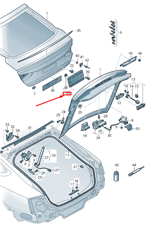 new audi a5 sportback f5 rear bumper license plate bracket 8w8827113b9b9