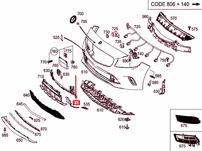NEW MERCEDES-BENZ A W176 FRONT BUMPER LEFT COVER A1768857700 ORIGINAL