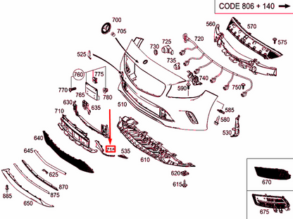 NEW MERCEDES-BENZ A W176 FRONT BUMPER LEFT COVER A1768857700 ORIGINAL