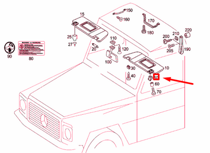 NEW MERCEDES-BENZ G W463 SUN VISOR CAP A46381100187101 ORIGINAL