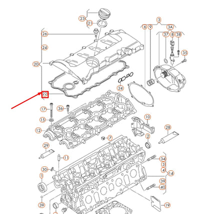 NEW AUDI A1 8X ENGINE VALVE COVER GASKET SEAL 06F103483D