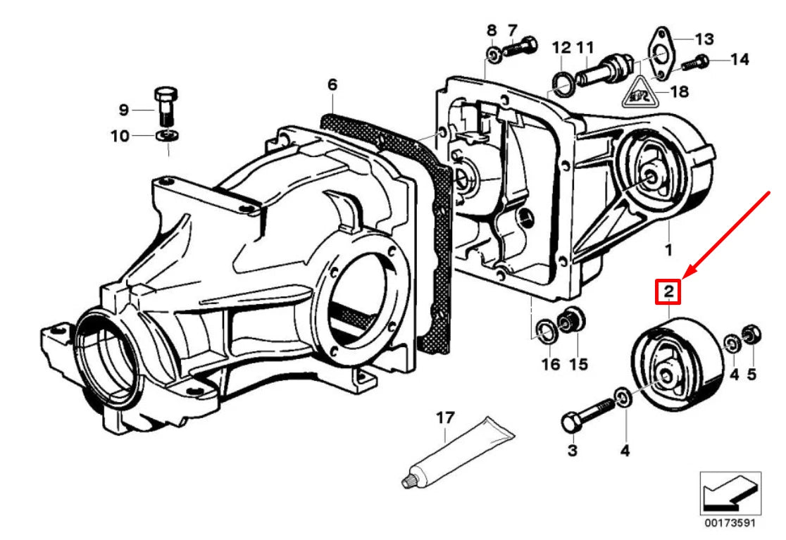 NEW BMW Z3 COUPE E36 REAR DIFFERENTIAL MOUNT BUSHING 33172228425 2228425