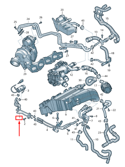 new audi a5 f5 engine coolant pipe with coolant hose 05l122157cc original