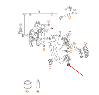 NEW AUDI A1 8X FOOT BRAKE PEDAL CAP RHD 5Q0723131A