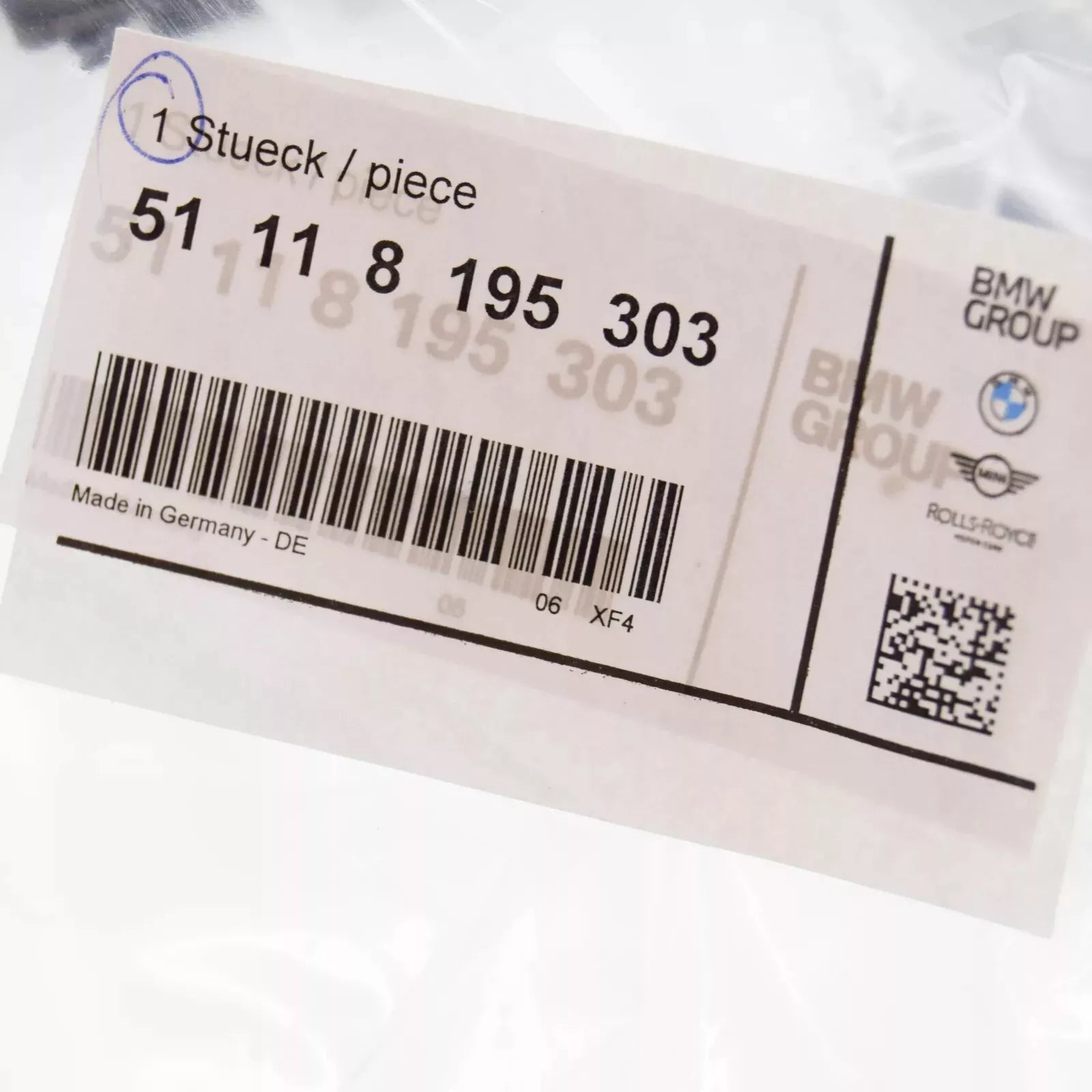 NEW BMW 3 E46 FRONT BUMPER NUMBER HOLDER 51118195303 8195303 ORIGINAL