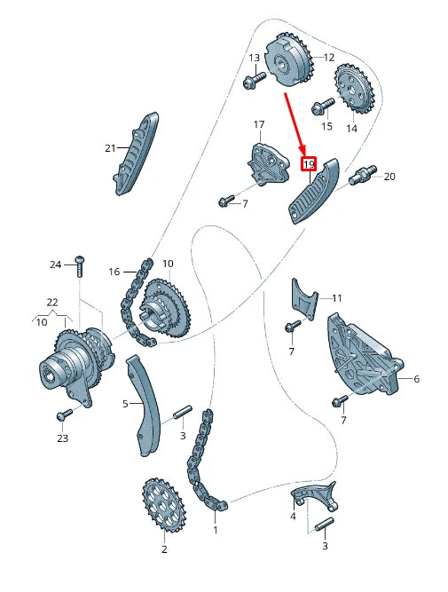 NEW AUDI TT ROADSTER FV UPPER TIMING CHAIN TENSIONER 07K109510C ORIGINAL