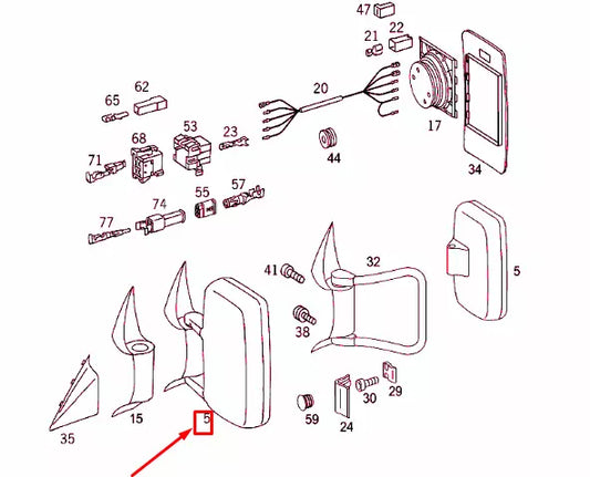 NEW MERCEDES-BENZ SPRINTER 903 FRONT LEFT DOOR MIRROR OTR A0008115730 ORIGINAL