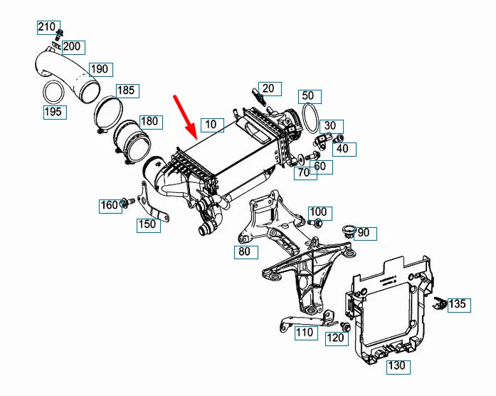 NEW MERCEDES-BENZ E-CLASS W213 INTERCOOLER RADIATOR A2740900614 ORIGINAL