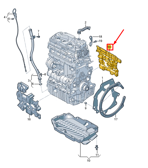 new audi a3 sportback 8y rear engine damping 05l103954r original