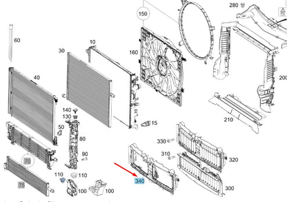 NEW MERCEDES-BENZ CLS C257 RADIATOR FRONT AIR DUCT SEGMENT A2135006500 ORIGINAL