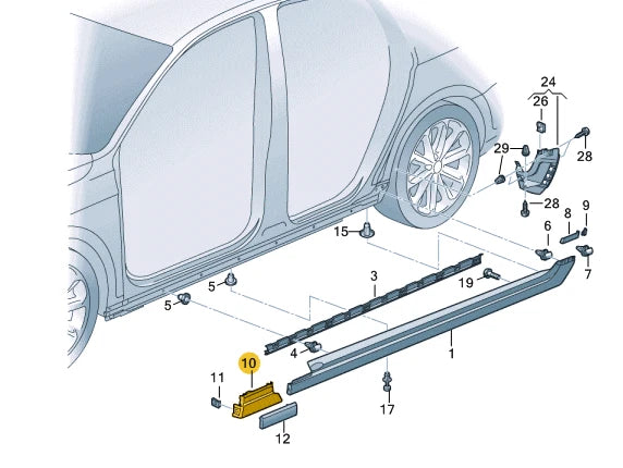 NEW VOLKSWAGEN PASSAT ALLTRACK B8 FRONT RIGHT FENDER TRIM 3G0853992AGRU