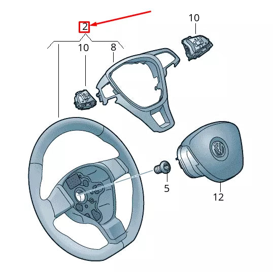 NEW VOLKSWAGEN PASSAT B8 MULTI STEERING WHEEL 5C0419091EAE74 ORIGINAL