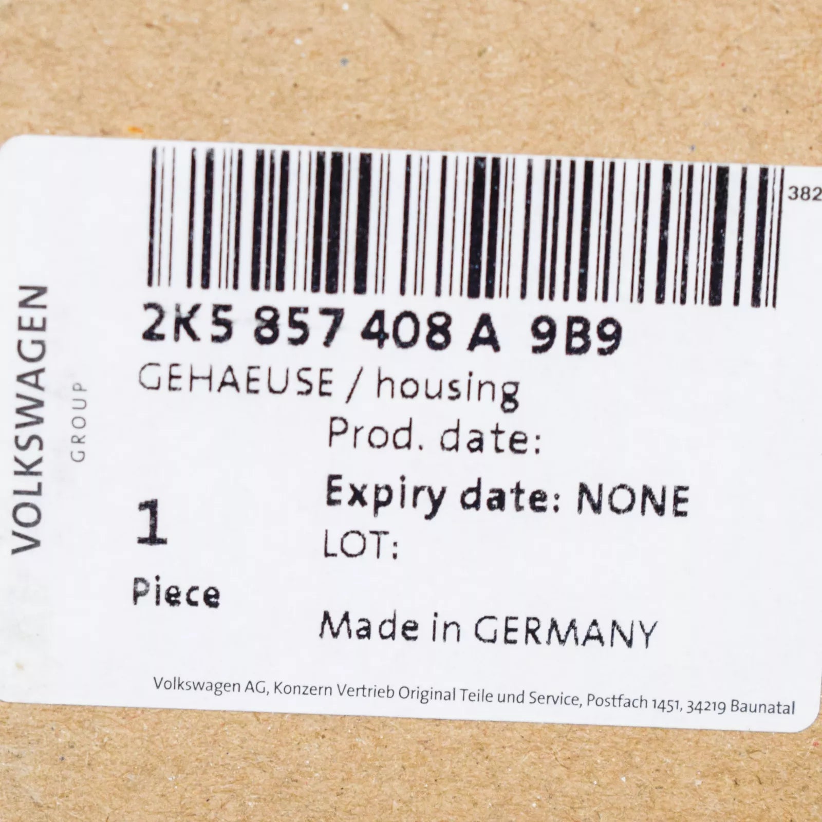 NEW VOLKSWAGEN CADDY MK4 FRONT RIGHT DOOR MIRROR FRAME 2K5857408A9B9 LHD