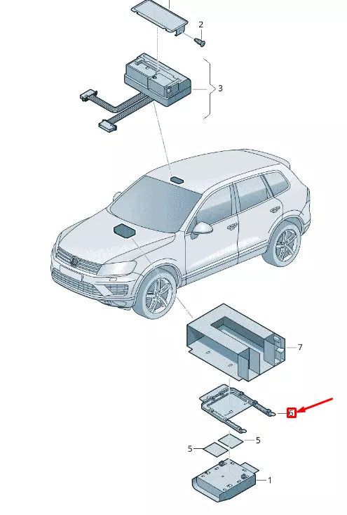 NEW VW TOUAREG 7P MK2 CHIP-CARD READER BRACKET 7P6919749