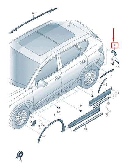 new skoda karoq nu rear left wing protective strip 57a8530259b9 original