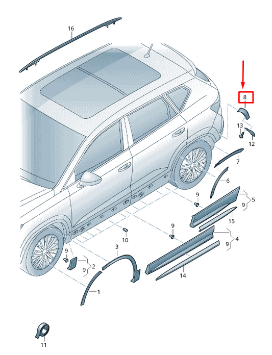 new skoda karoq nu rear left wing protective strip 57a8530259b9 original