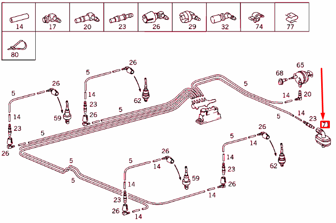 NEW MERCEDES-BENZ E W210 REAR LID VACUUM ELEMENT A2088000375 ORIGINAL