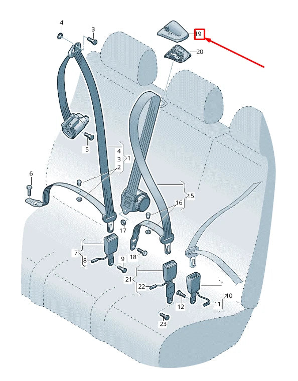 NEW AUDI Q7 4M UPPER REAR SEAT BELT TRIM BEZEL 4M08577632ZR