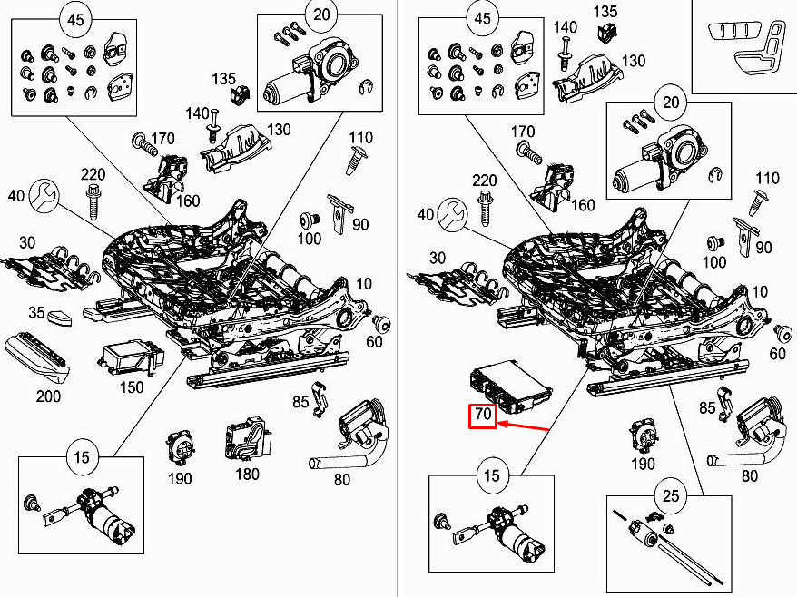 NEW MERCEDES-BENZ GLC X253 FRONT SEAT CONTROL UNIT A2059007827 ORIGINAL