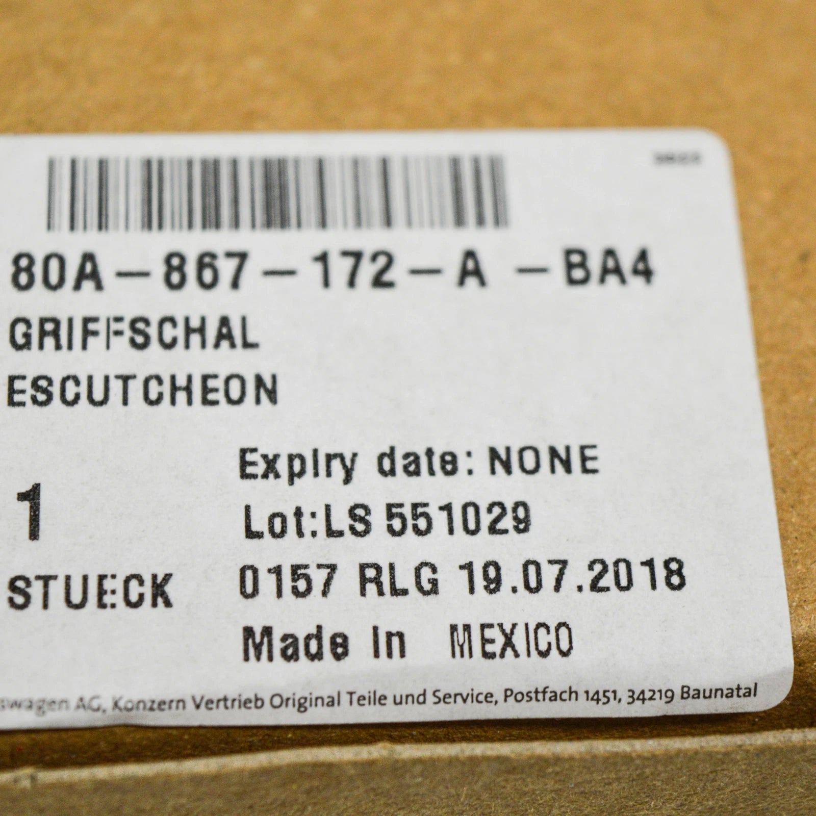 NEW AUDI Q5 80A FRONT RIGHT DOOR PANEL HANDLE TRIM 80A867172ABA4 ORIGINAL