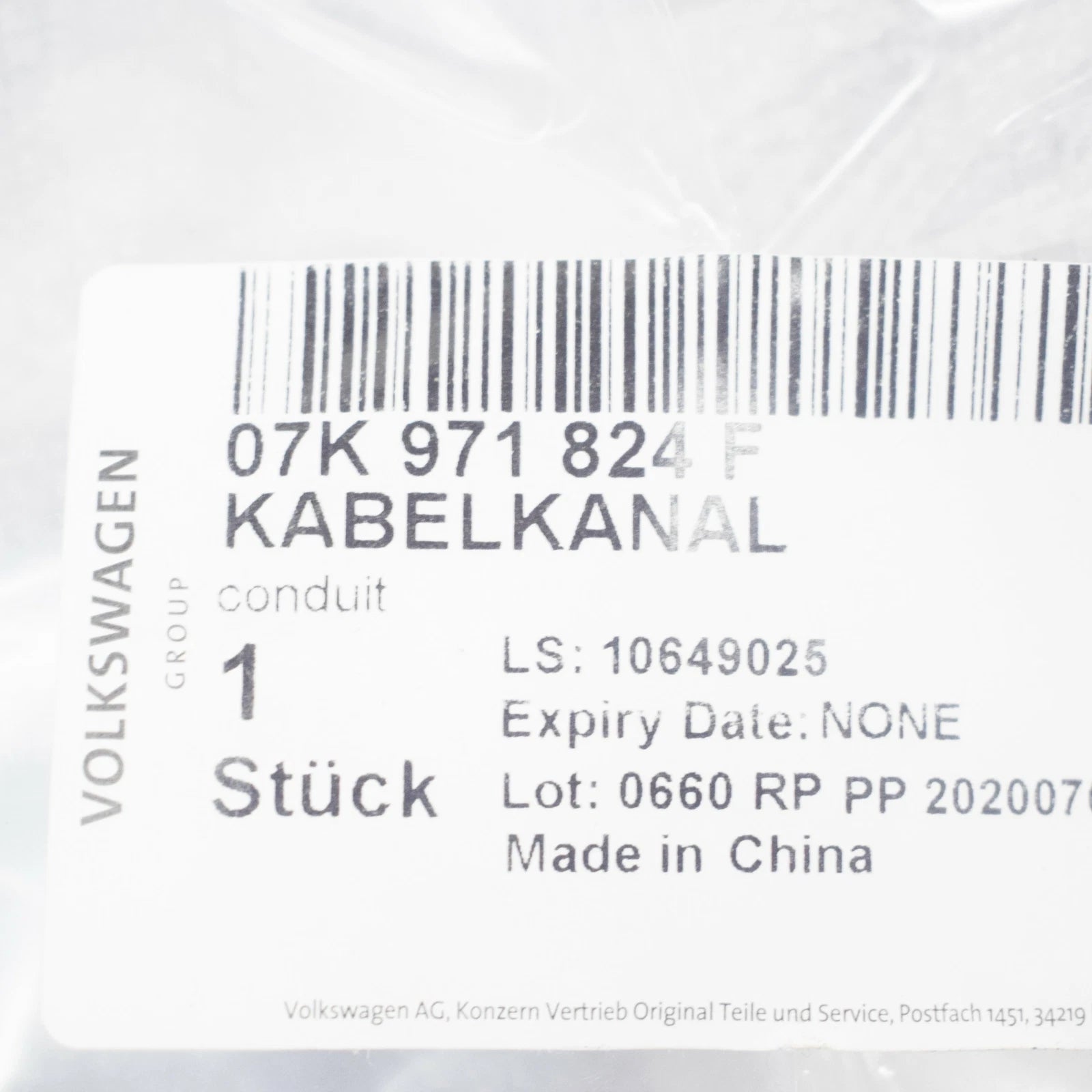 NEW AUDI RS Q3 8U IGNITION COIL CABLE GUIDE 07K971824F ORIGINAL