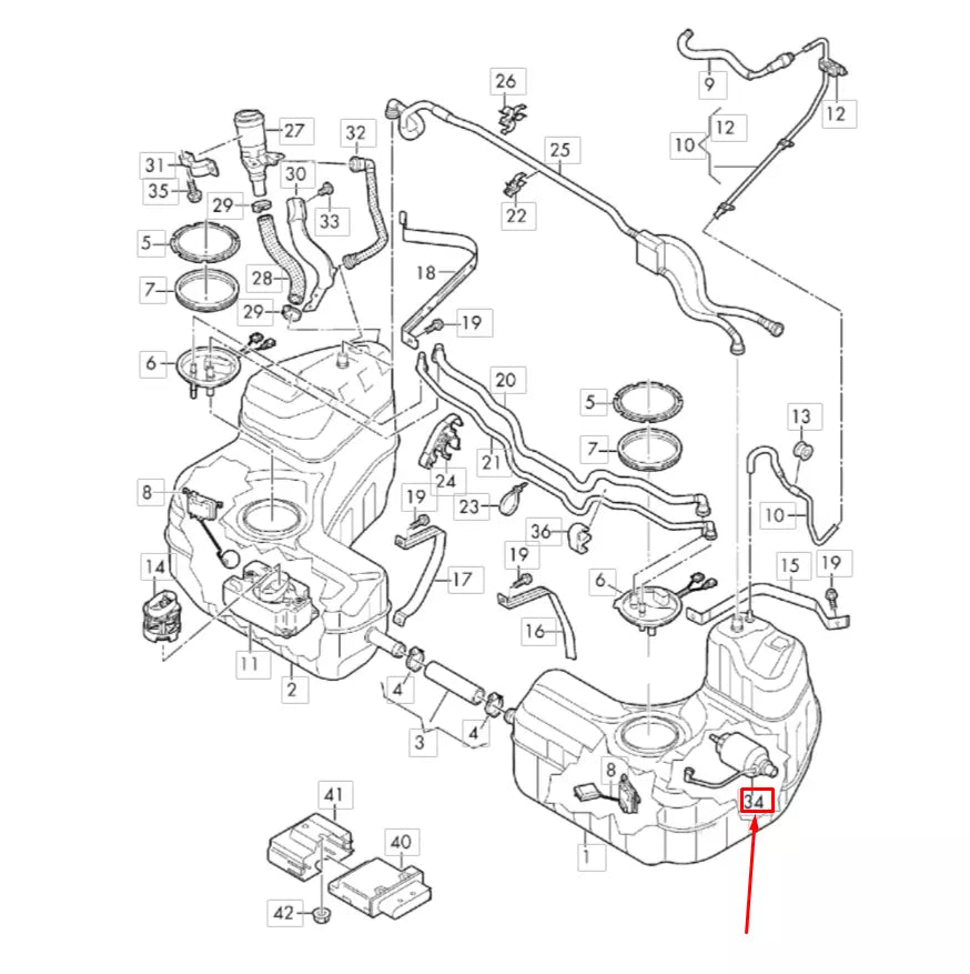 NEW AUDI R8 SPYDER 4S FUEL FILTER WITH PRESSURE REGULATOR 4S0201511 ORIGINAL