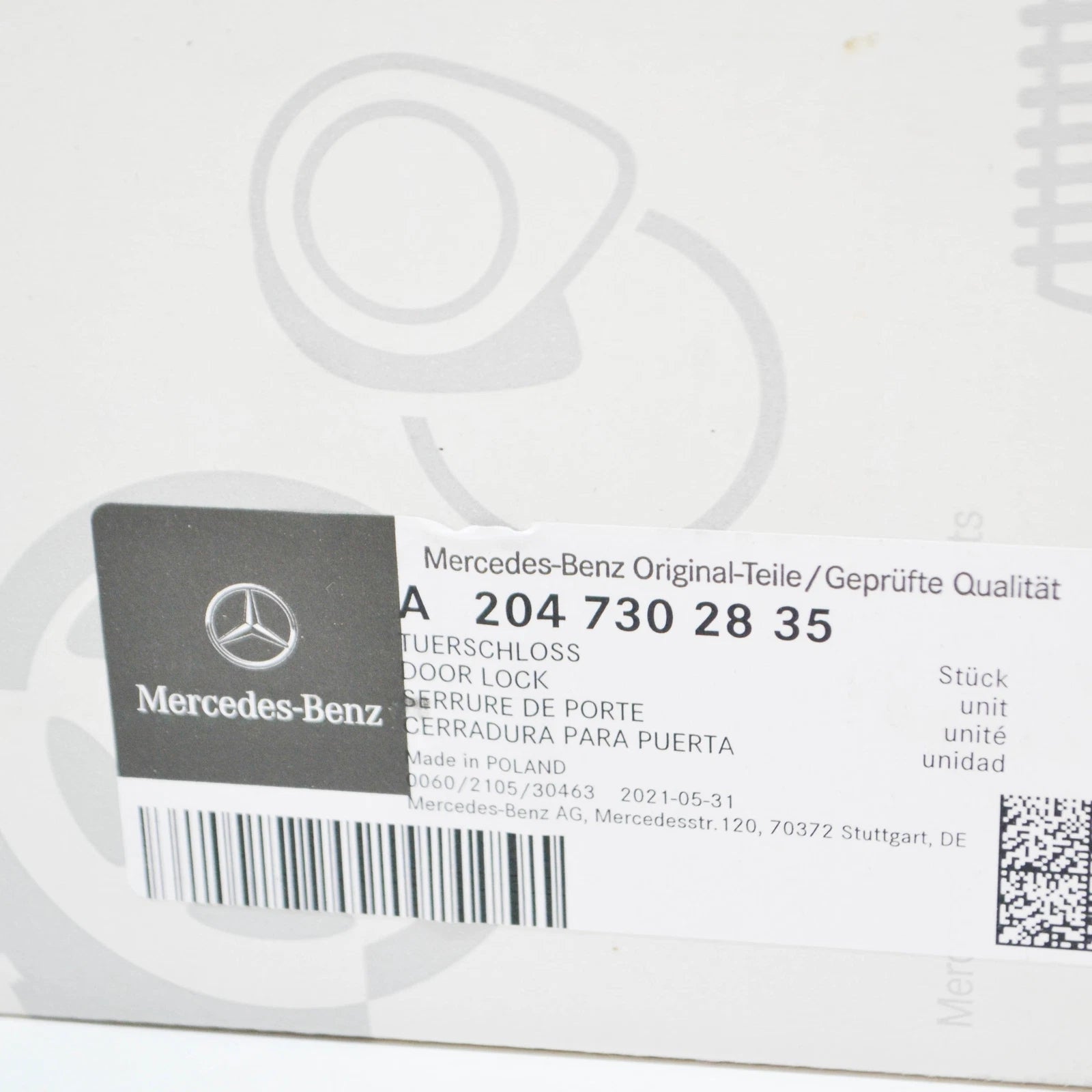 NEW MERCEDES-BENZ C W204 REAR RIGHT DOOR LOCK A2047302835 ORIGINAL