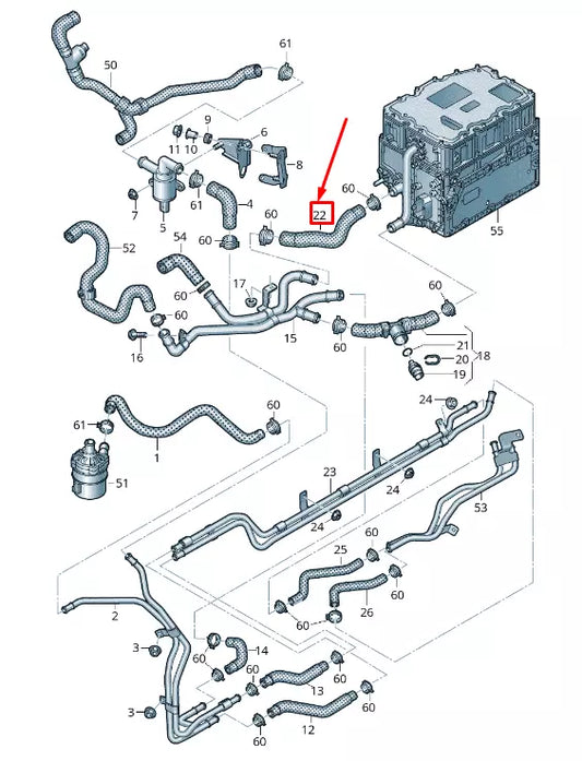 NEW AUDI Q7 4M ENGINE COOLANT HOSE 4M0145564C