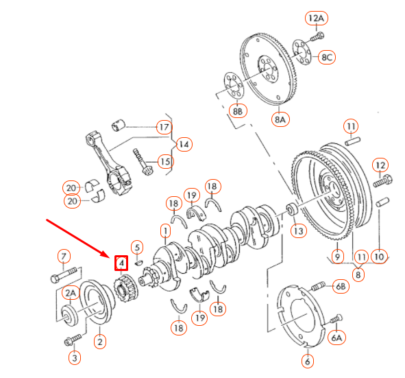 NEW VW BEETLE 9C CRANKSHAFT TOOTHED BELT PULLEY 036105263F ORIGINAL