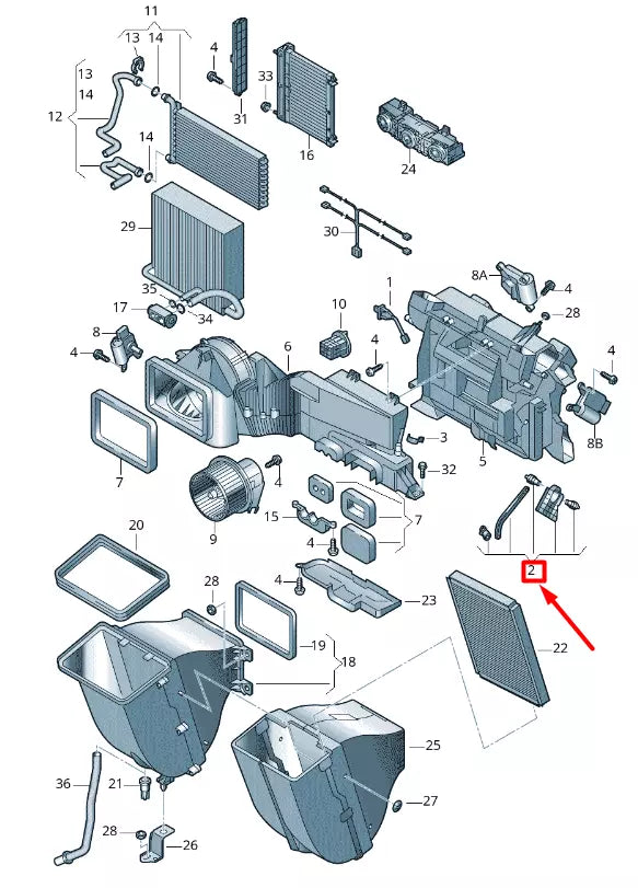 NEW VOLKSWAGEN CRAFTER 2F MK1 AIR CONDITIONING SYSTEM LEVER 2E0819331B