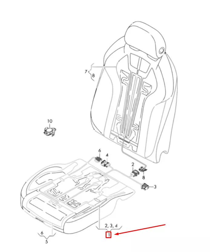 NEW AUDI A4 B9 FRONT SEAT HEATER ELEMENT 8W0963555B ORIGINAL
