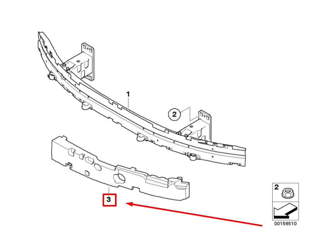 NEW BMW 5 E60 FRONT LEFT BUMPER SHOCK ABSORBER 7896591 51117896591 ORIGINAL