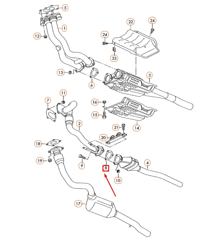 NEW AUDI A3 8L EXHAUST PIPE GASKET SEAL 1H0253115C ORIGINAL