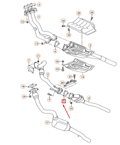 NEW AUDI A3 8L EXHAUST PIPE GASKET SEAL 1H0253115C ORIGINAL