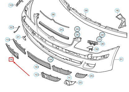 NEW BMW 7 E65 FRONT BUMPER RIGHT GRILL FOR ACC 51117135566 ORIGINAL