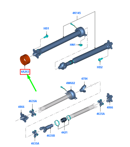 new ford ranger t6 mk1 rear axle drive shaft damper 5228354 original