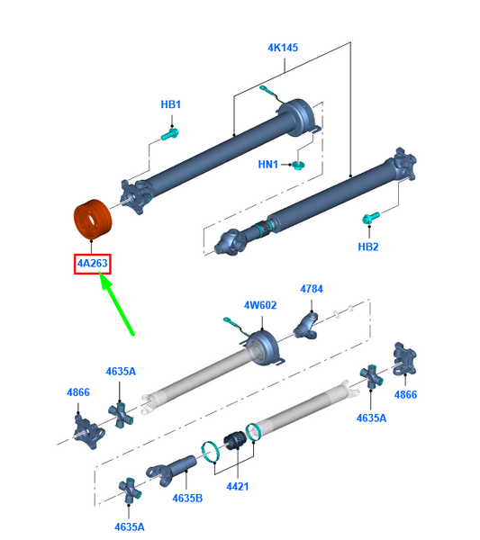 new ford ranger t6 mk1 rear axle drive shaft damper 5228354 original