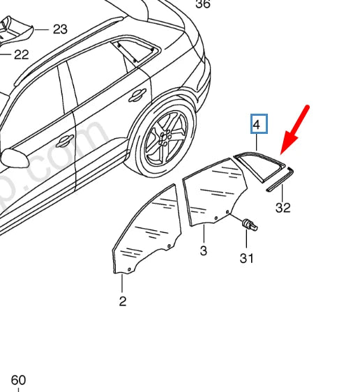NEW AUDI Q3 8U REAR RIGHT DOOR SIDE WINDOW QUARTER GLASS 8U0845300BNVB ORIGINAL
