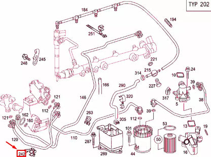 NEW MB C-CLASS W203 FUEL PIPE RETAINING CLIP A6110781241 ORIGINAL