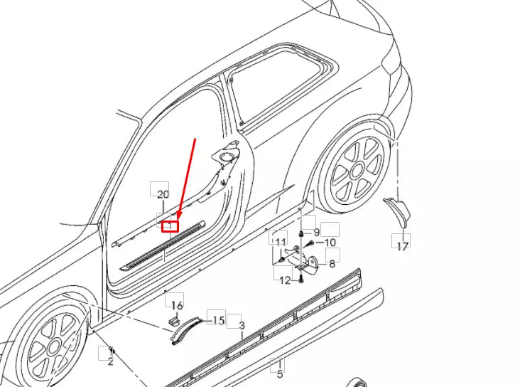 NEW AUDI A3 8V FRONT SILL TRIM STRIP 8V3853491A9B9 ORIGINAL