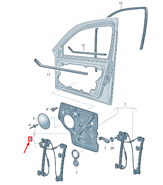 new vw multivan v 7hm mk5 front right door window regulator 7h0837754c original