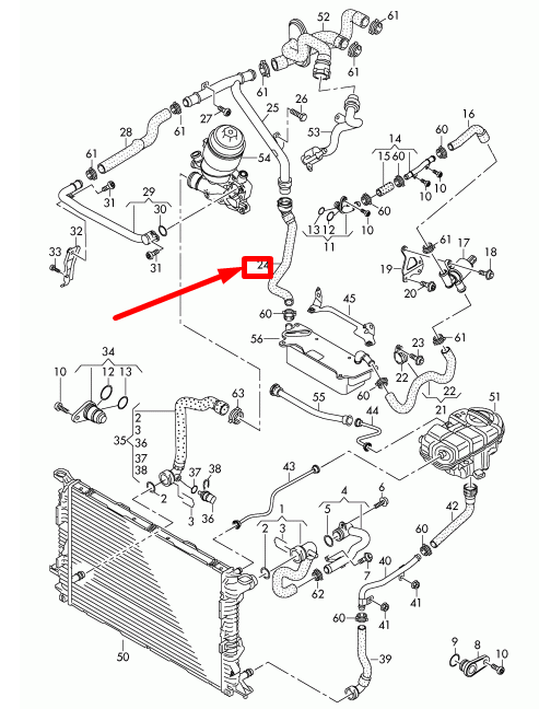 new audi a6 c7 coolant hose with quick release coupling lhd 4g1122449 original