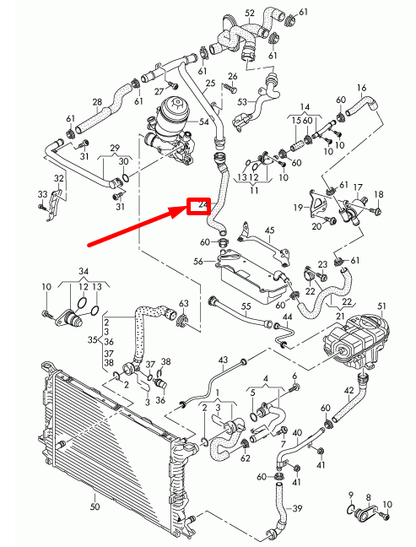new audi a6 c7 coolant hose with quick release coupling lhd 4g1122449 original