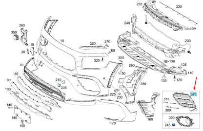 NEW MB GLB X247 FRONT BUMPER LOWER RIGHT SIDE GRILLR COVER A2478857803 ORIGINAL