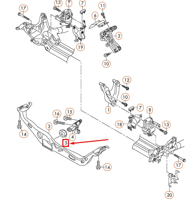 NEW AUDI A6 C7 ENGINE SECURING PARTS STOP BUFFER 8K0199339M ORIGINAL