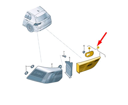 NEW VOLKSWAGEN GOLF MK8 REAR LEFT INNER TAILLIGHT LHD 5H0945093C ORIGINAL