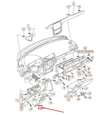 NEW VW PASSAT B8 INSTRUMENT PANEL LEFT LOWER POCKET LHD 561857921A95T ORIGINAL