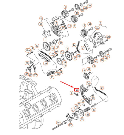 NEW AUDI A4 B7 ENGINE LOWER TIMING CHAIN TENSIONER 06E109507D